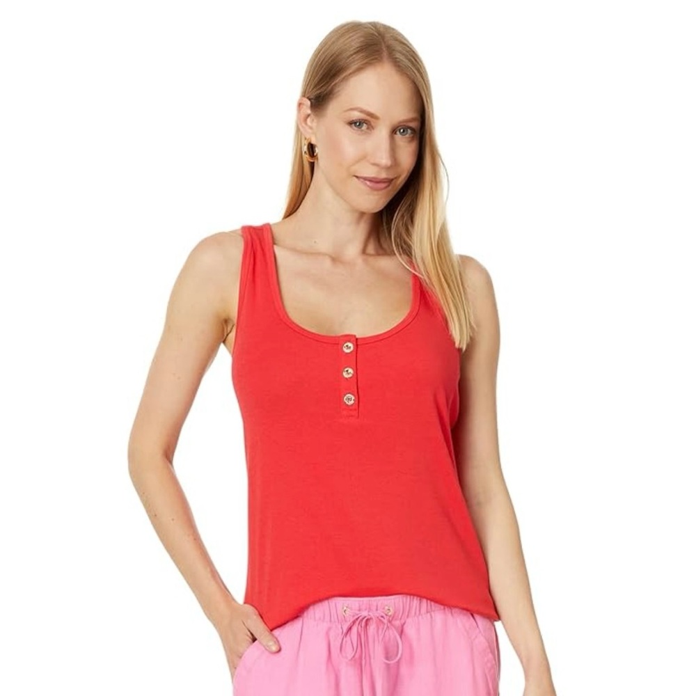 Lilly Pulitzer Sera Knit Top Mizner Red L NWT